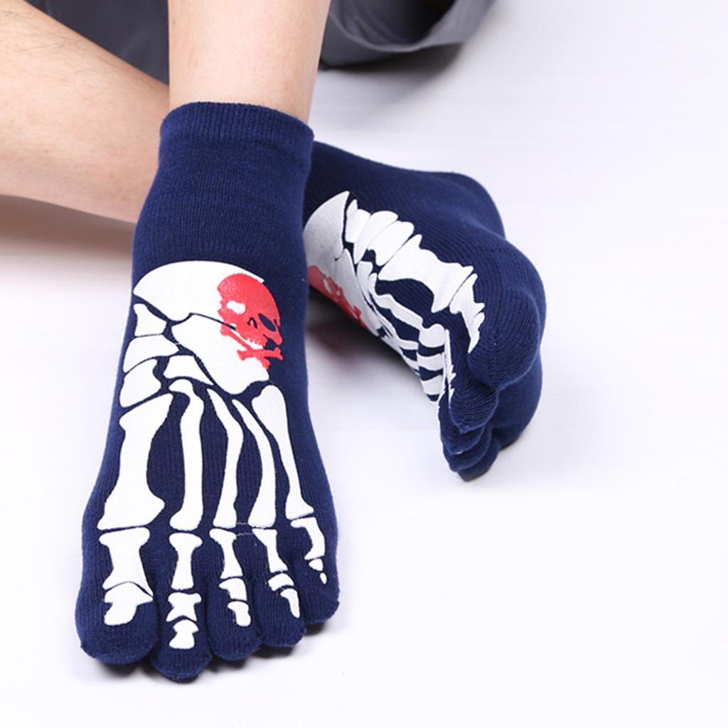 Halloween Scary Skull Skeleton Toe Bone Printed Socks Funny Novelty Socks for Mens