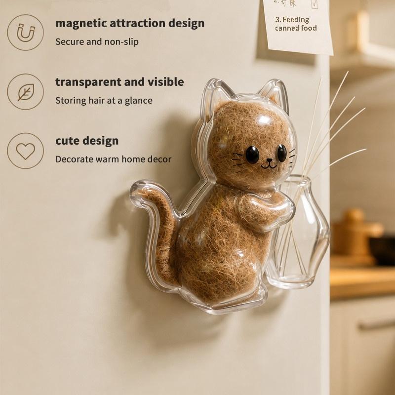 Transparent Cat Hair Storage Refrigerator Magnets Pet Fur Keepsake Capsule Diy Souvenirs Cat Whiskers Collector Fridge Magnet