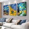 3-teiliges Van Gogh Sternenhimmel Stil Wüstenkaktus Rahmenloses Leinwandbild Moderne Wohnzimmer Eingang Dekoration Gemälde Abstra