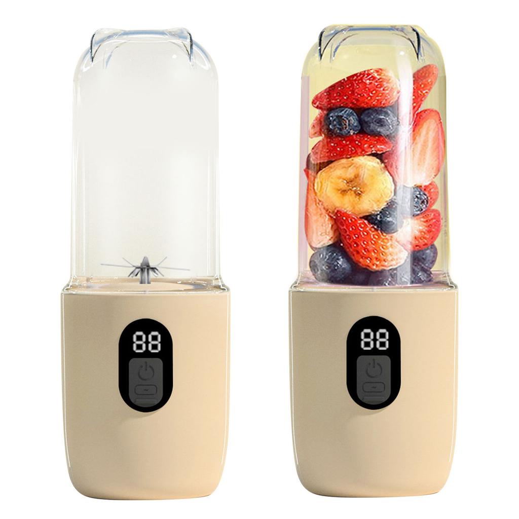 Portable Blender 40W 500ml 20800RPM USB Rechargeable Travel Mini Juicer Cup Fruit Mixer for Gym Home Office Apricot