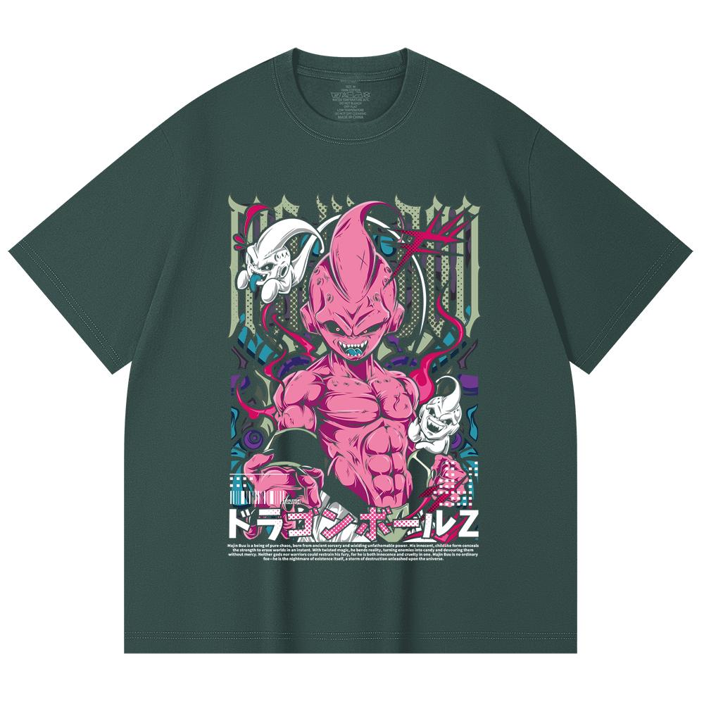 230 Gsm 100% Cotton Dragon Ball V67 Majin Buu Print Unisex Heavy Cotton T Shirt