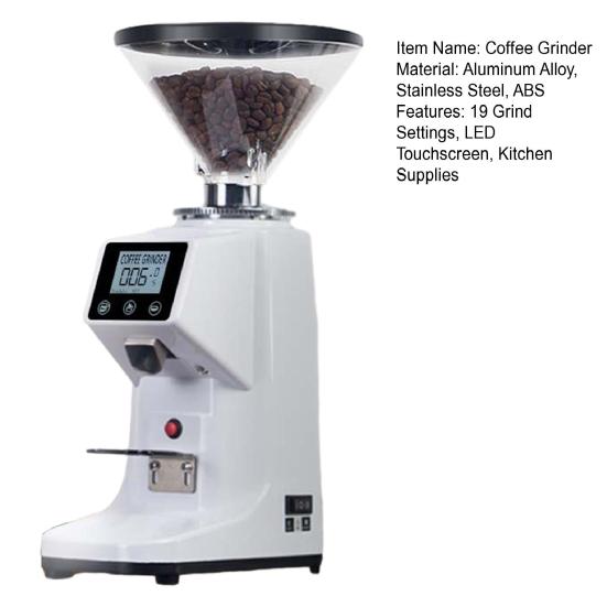 Electric Coffee Grinder with 19 Adjustable Grind Setting LED Touchscreen Conical Burr Coffee Grinder Home Kitchen Espresso Coffee Bean Grinder