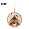 Animal Shaped Ornament Christmas Acrylic Hanging Ornament, Double Side Printed Seasonal Home Decoration Holiday Tree Decor Pendant, Festive Pendant