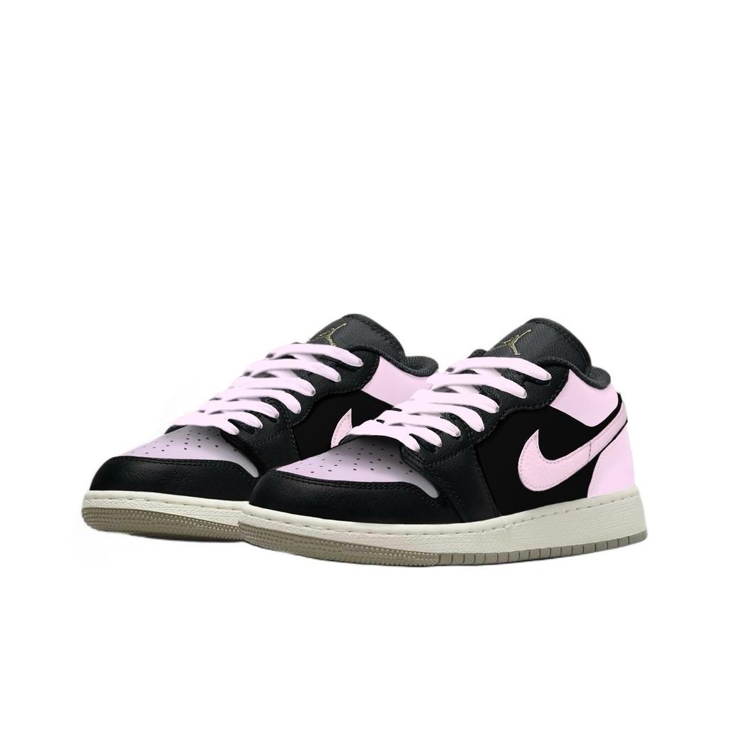 Jordan Air Jordan 1 Cherry Blossom Pink 1 Leather Abrasion Resistant Low Top Vintage Basketball Shoes Unisex Pink 553558-092(Team1119-1)