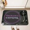 Retro Technics Vinyl Theme Doormat Washable Non Slip Foot Mat for Bedroom Living Room Entryway Music Inspired Home Decor