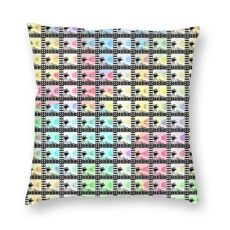 Retro Movie Night Popcorn Cushion Cover Camera  Floor Pillowcase Sofa Cool  Home