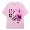Bjork Music Singer Artist Graphic Print T Shirt Unisex Crew Neck Short Sleeve Casual Streetwear Fashion Tees Tops for Men Women Music Fans Concert