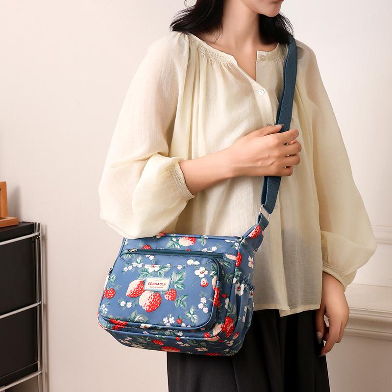 Women's Nylon Bag Printed Bag Small Bag Shoulder Crossbody Bag Middle-Aged Mother's Bag