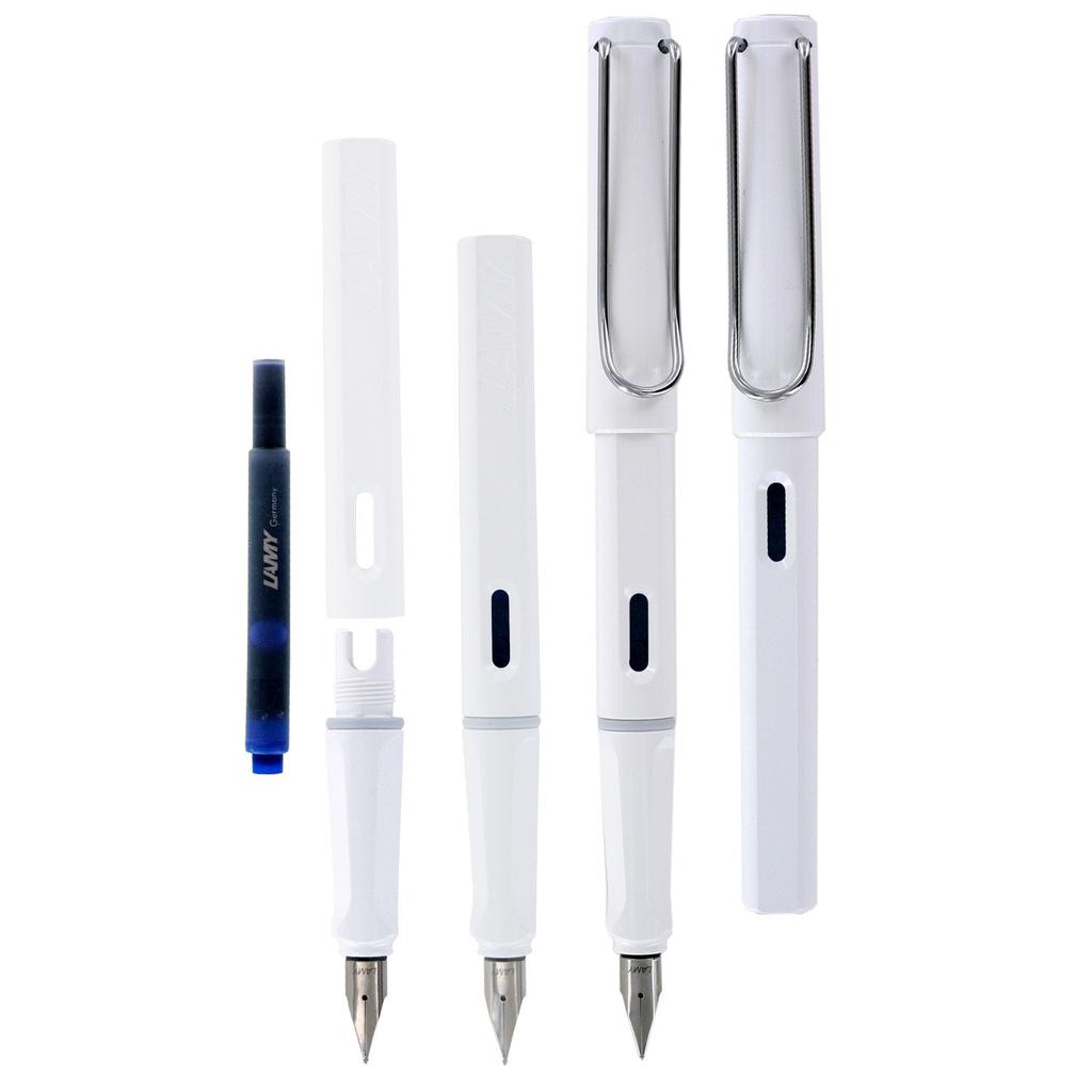 LAMY Safari Fountain Fine Nib Sold Official Pen, (F), White, L19WT-F, Dual-Use (Converter Separately), Import.