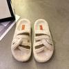 Fashion 2024 New Winter Furry Slippers Fashion Open Toe Comfortable Slippers Women's Indoor Cotton Shoes Fluffy Warm Home Slippers