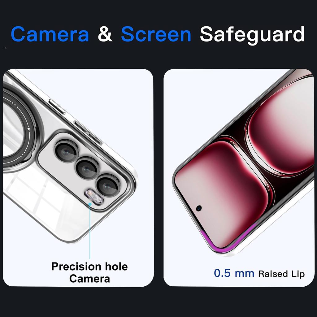 For Oppo Reno12 Pro 5G (Global) Case Kickstand PC+TPU Magnetic Phone Cover