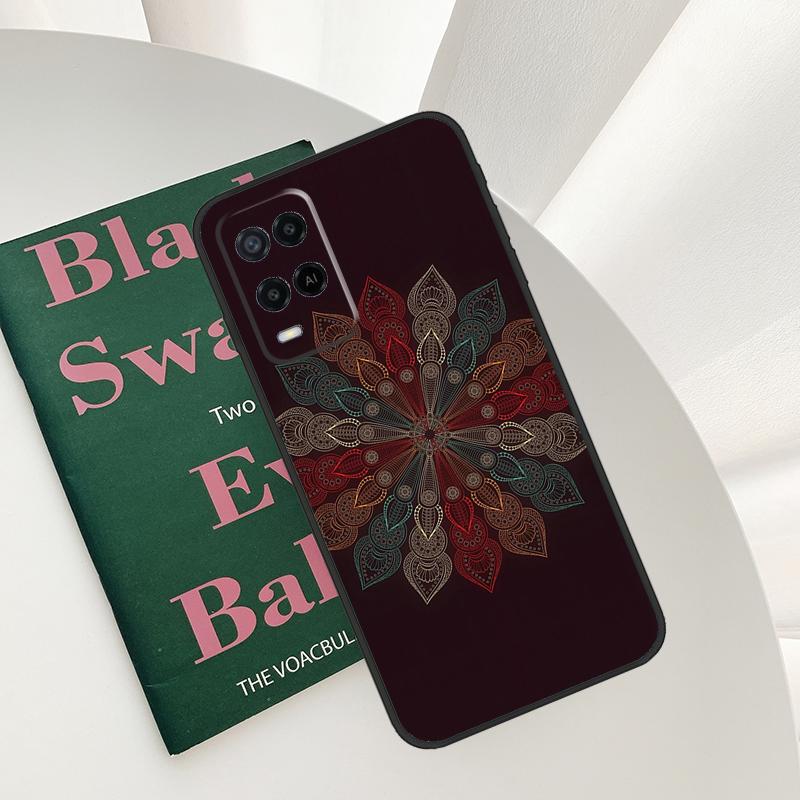 Flowers Mandala Floral Case For Oppo A58 A78 A98 A15 A16 A17 A52 A72 A76 A96 A54 A74 A94 A57 A77 A54S A57S Cover