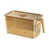 Refrigerator Organizer Bin with Draining Tray for Cabinet Drawer Pantry