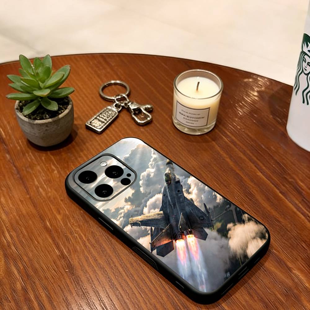 Fighter jets take off Phone Case For iPhone 17,16,15,14,13,12,11 Plus,Pro Max,XS,Soft Silicone Black Cover