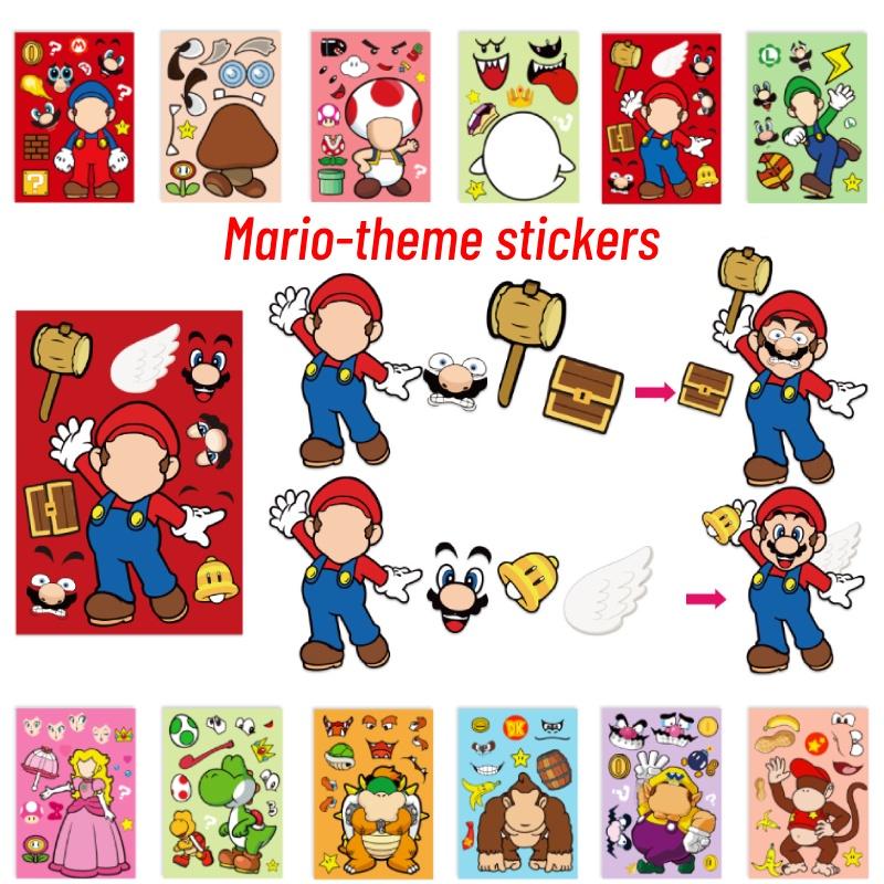 Super Mario Cartoon Stickers Fun And Interactive Puzzle Stickers For Parent-child Bonding