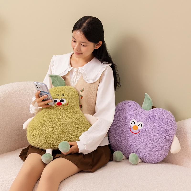 Cute Fruit Plush Pillow Peach Mangosteen Toy Pillow Pear Soft Pillow Plush Cushion Girl Gifts Sofa Cushion Office Cushion