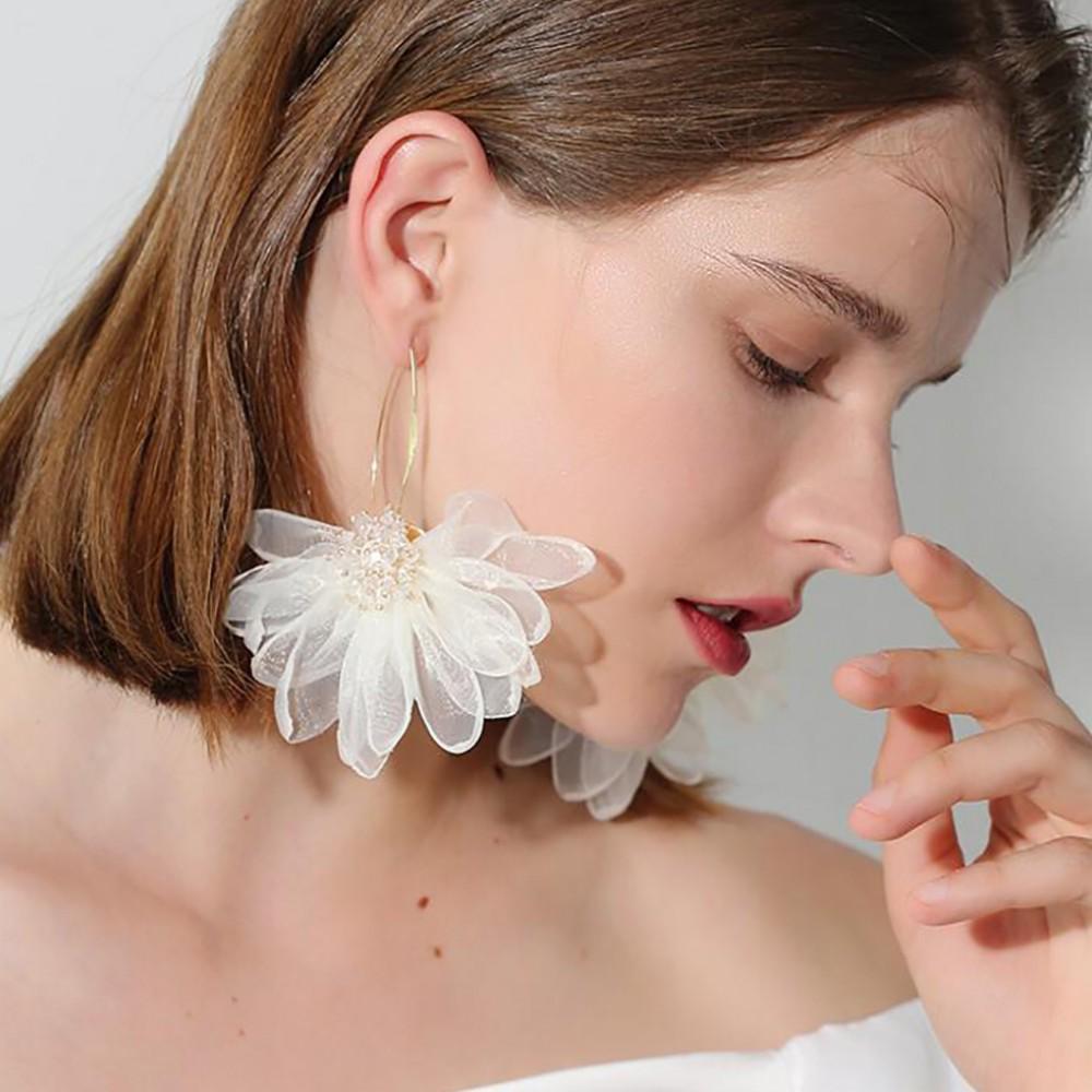 Handmade Multicolor Flower Long Earrings - European & American Holiday Style