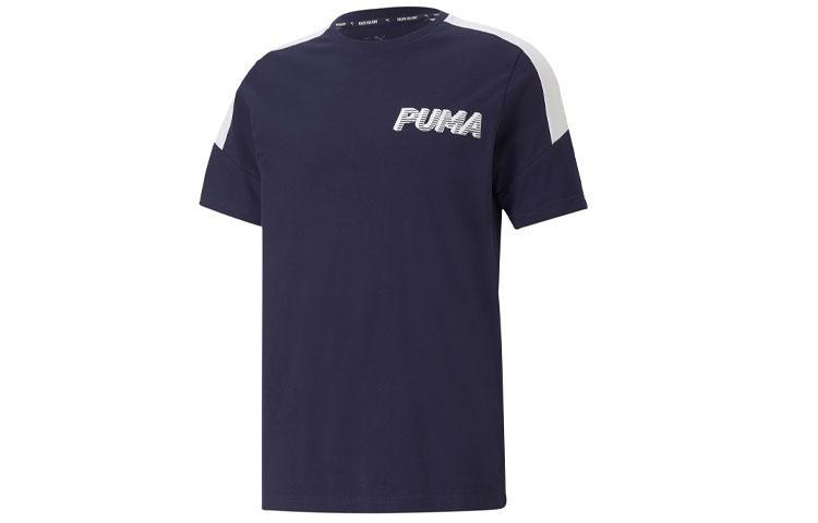 PUMA T Shirts Men s Blue Crew Neck Moderate Straight Fit 845910-06 S