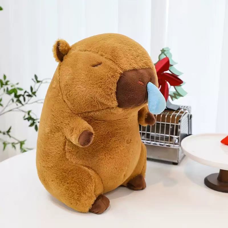 Shark Headgear Capibara Plush Toy Soft Stuffed Cartoon Capybara Plush Doll Simulation Shark Fluffty Animals Doll Toys Kid Gift