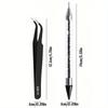 2Pcs Nail Art Diamond Pens with Diamond-encrusted Crayons with Stainless Steel Tweezers Nail Grafting Eyelashes Manicure Tools