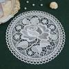 20cm Cotton Crochet Table Placemat French Embroidered Lace Coaster Cloth Coffee Mug Dining Mat Pad Wedding Banquet Home Decor