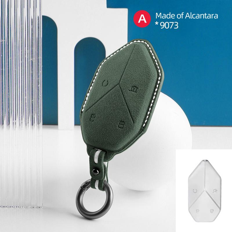 For BYD DMI Formula leopard 5 Car Key Case Alcantara Suede Keychain Cover Shell Protector Auto Interior Accessories 2025 2025