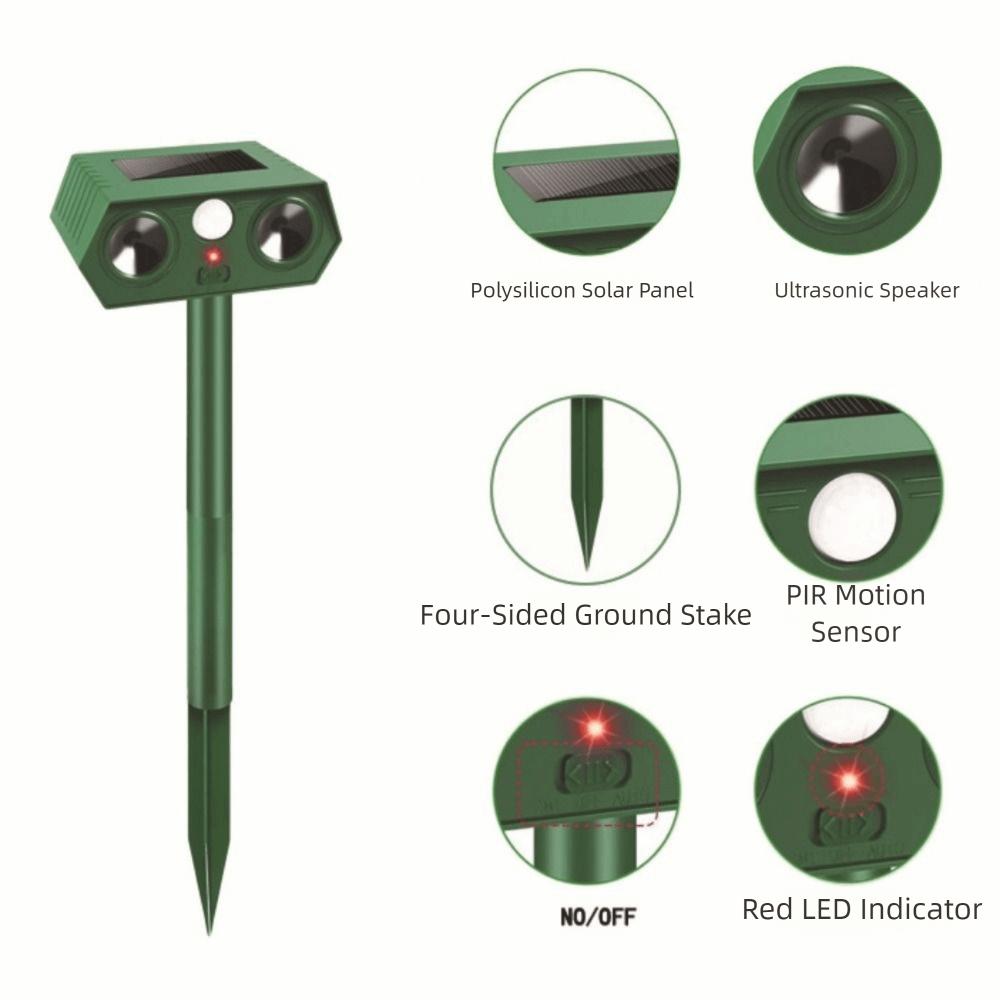 Waterproof Solar Animal Repellent High Volume Sound Infrared Animal Deterrent  Yard Garden