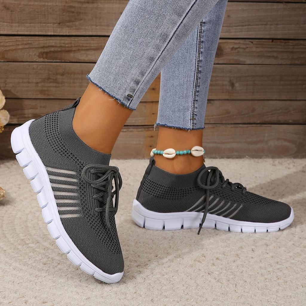 Summer Yellow Casual Shoes Women Flat Shoes Breathable Mesh Knit Sneakers Women Tennis Shoe Lightweight Running Shoes Woman Shoe