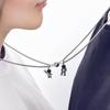 1 Paio Collana Magnetica per Coppia Acciaio Inossidabile Pendente Astronauta Cartone Animato Gioielli