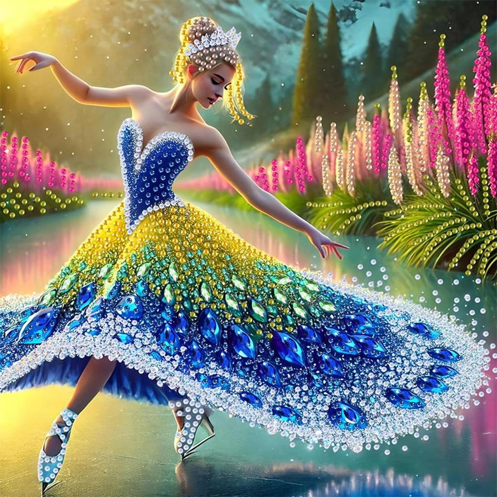 5D-Diamant-Malerei-Set zum Selbermachen, teilweiser Spezialbohrer, Mädchen-Dekoration, 30 x 30 cm