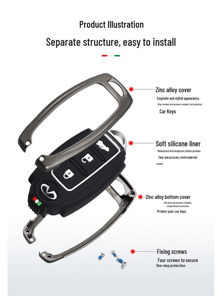 Infiniti Schlüsselhülle: Kompatibel mit Q50L, Q70, QX50, QX60, FX35 - Metallgehäuse & Schlüsseltasche