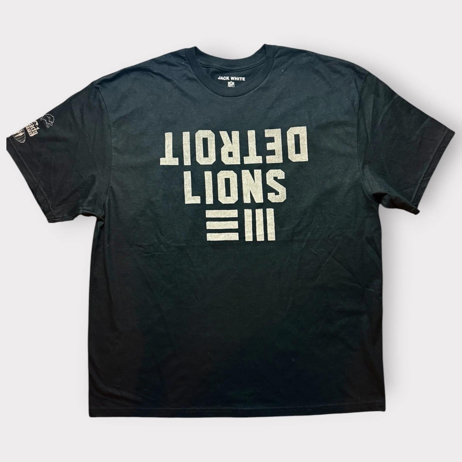 Jack White x Eminem Shady Records Detroit Lions T- Shirt Black Mens 2XL NFL S