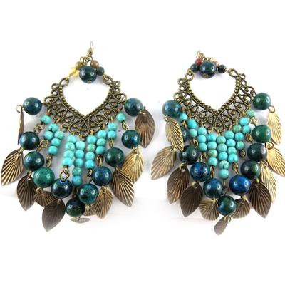 [K7296] - Designer Earrings 'Mineralia' Agate Turquoise