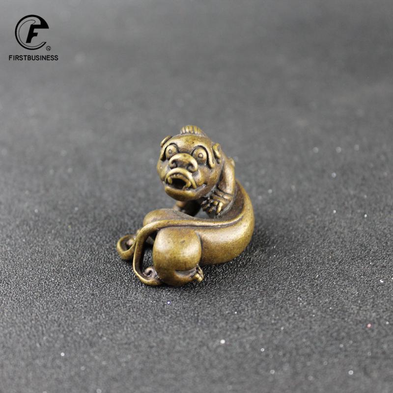 100% Retro Copper Animal Pixiu Sculpture Statue Vintage Animal Tea Pet Fengshui Wealth Pixiu Statue Model Good Luck Decor Home