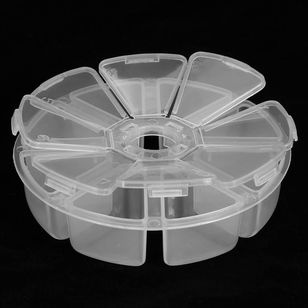 8 Grids Empty Nail Art Decoration Rhinestone Gem Bead Container Nail Supplies Storage Box