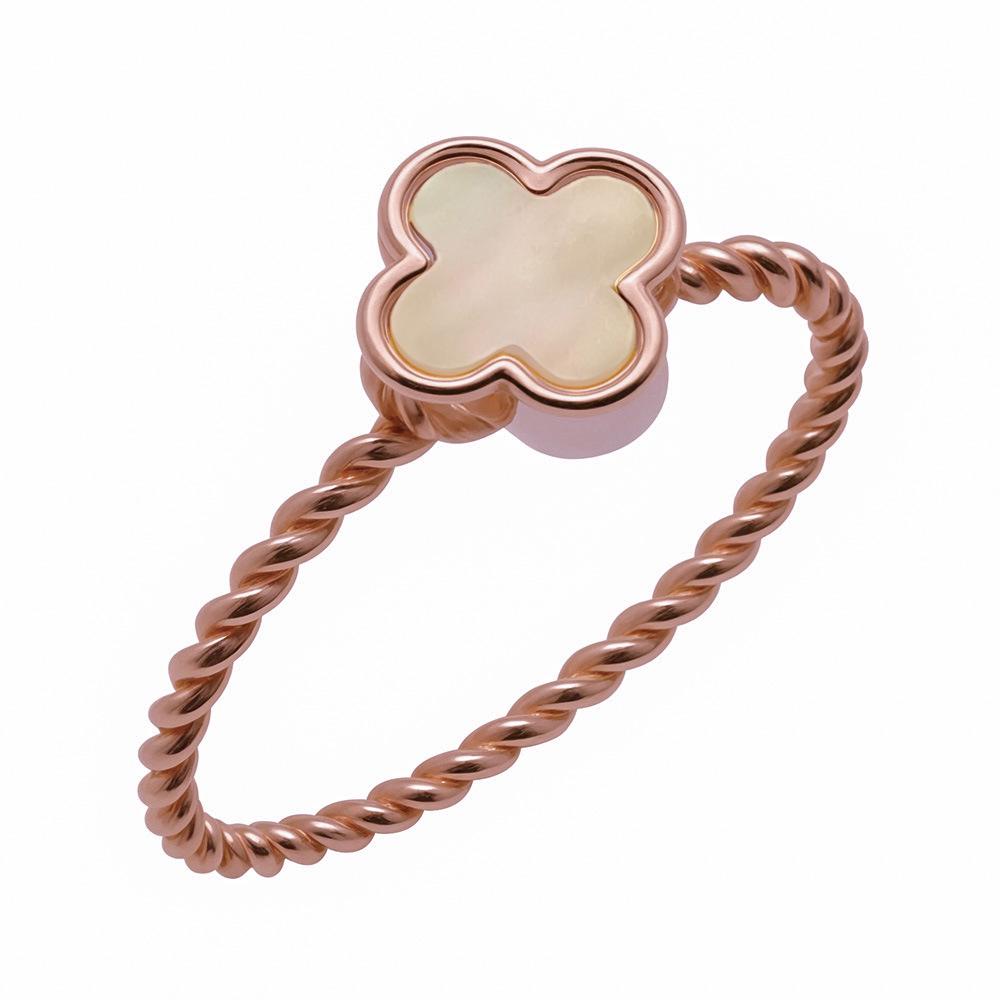 Elegant Mini Titanium Steel Ring for Women: Niche Design with Inlaid Mother-of-Pearl