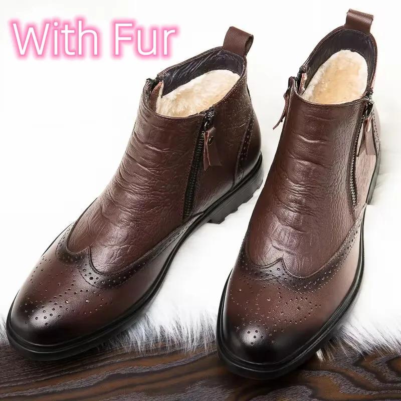 Men's Genuine Leather Boots High Quality Men Working Boots Brand Designer Men Casual Shoes British Style Ankle Botas Para Hombre