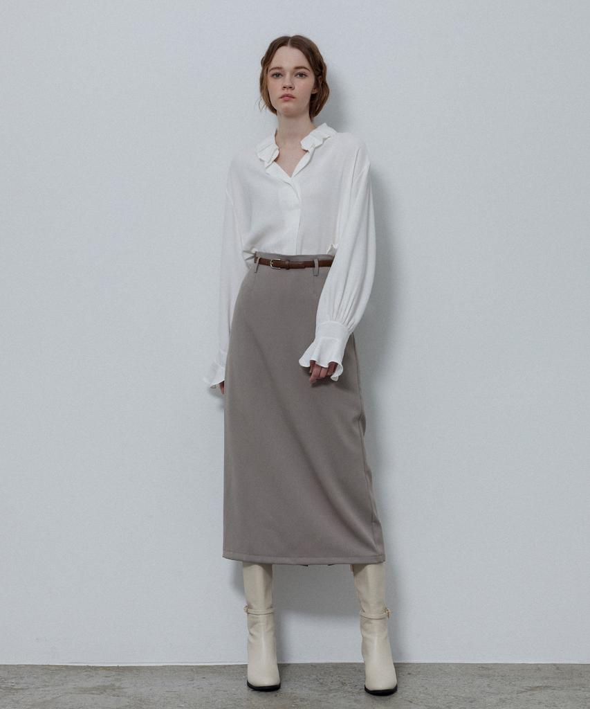 Le Studio Straight Silhouette Skirt + Belt Set