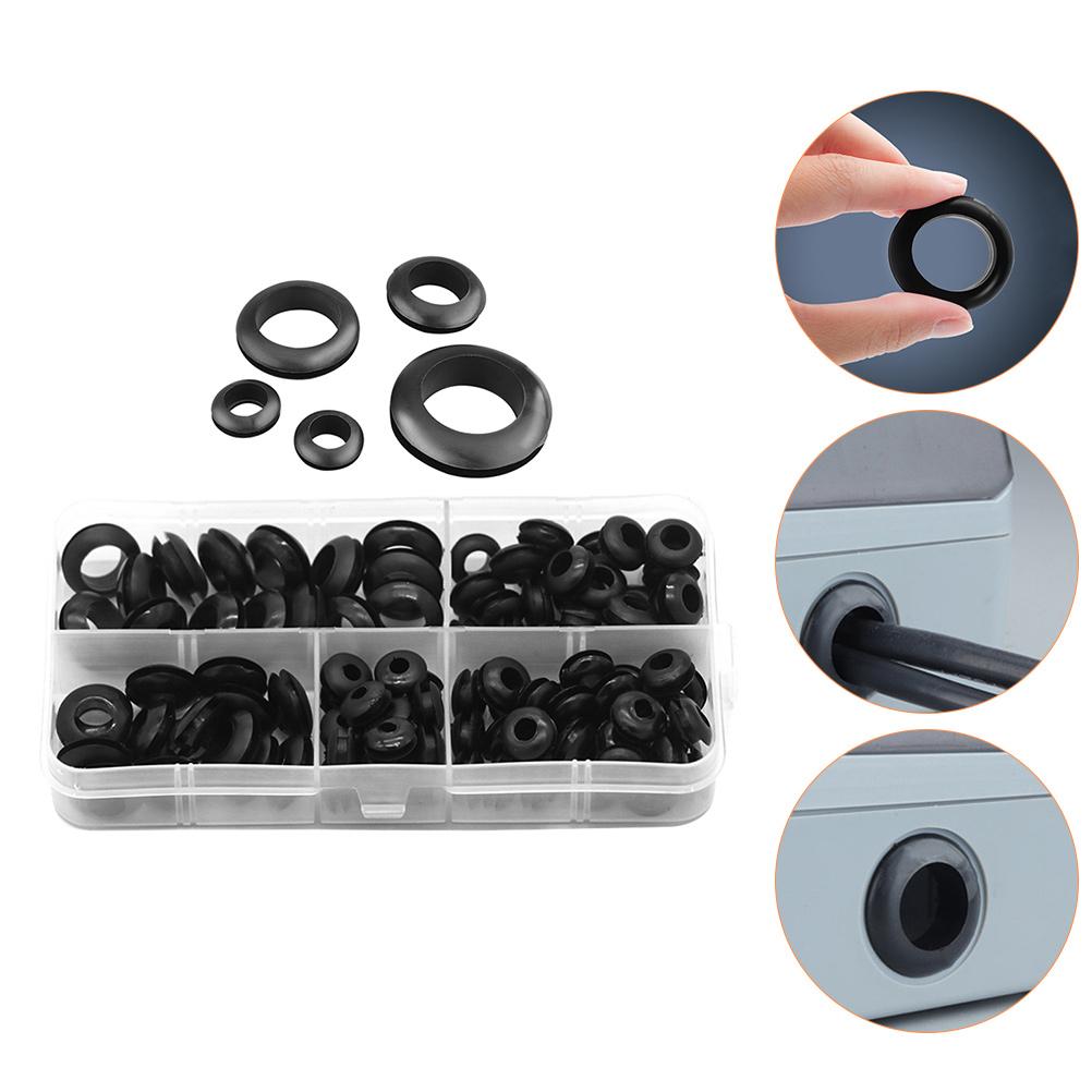 105 Pcs Wire Rubber Grommet Washers Ring Grommets Wiring Kit Plug Suite Hole Plugs for Holes Protection