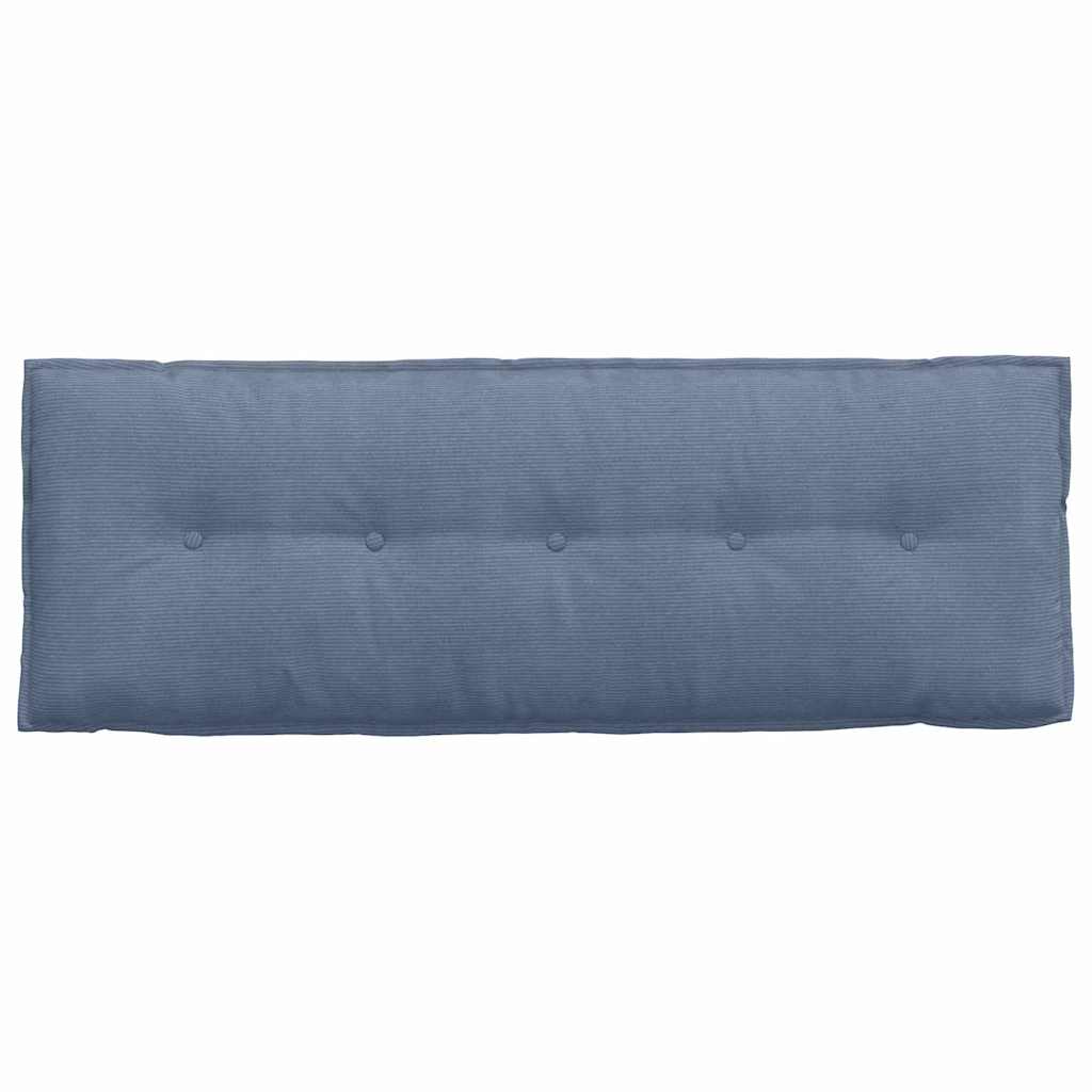 Back Cushion Blue 140 x 50 cm Cord Fabric