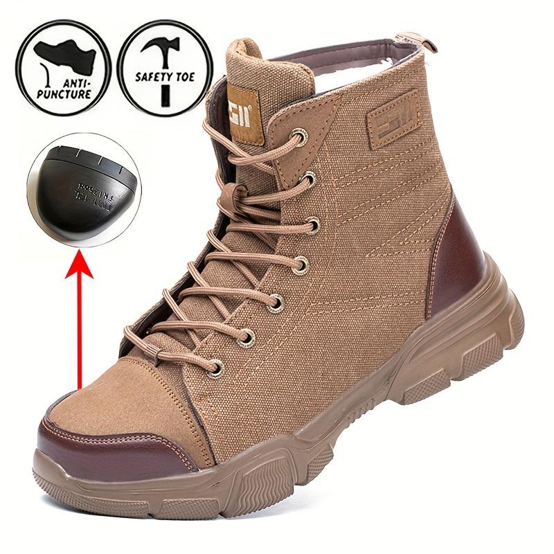 Men Steel Toe Work Boots Anti Smash Anti Piercing Safety Shoes Non-slip Indestructible Shoes Male Female Construction Work Shoes