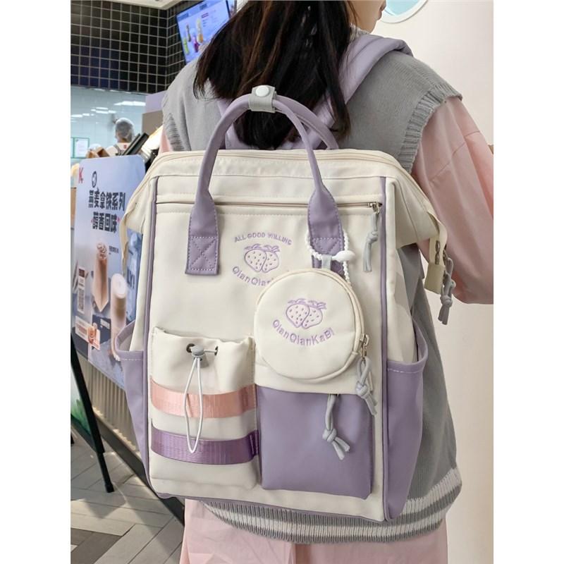 Schoolbag Midpoint, New Lotte School Bag Female College Student Maternal and Infant Mommy Bag Japanese Ins Cute Backpack Computer Bag