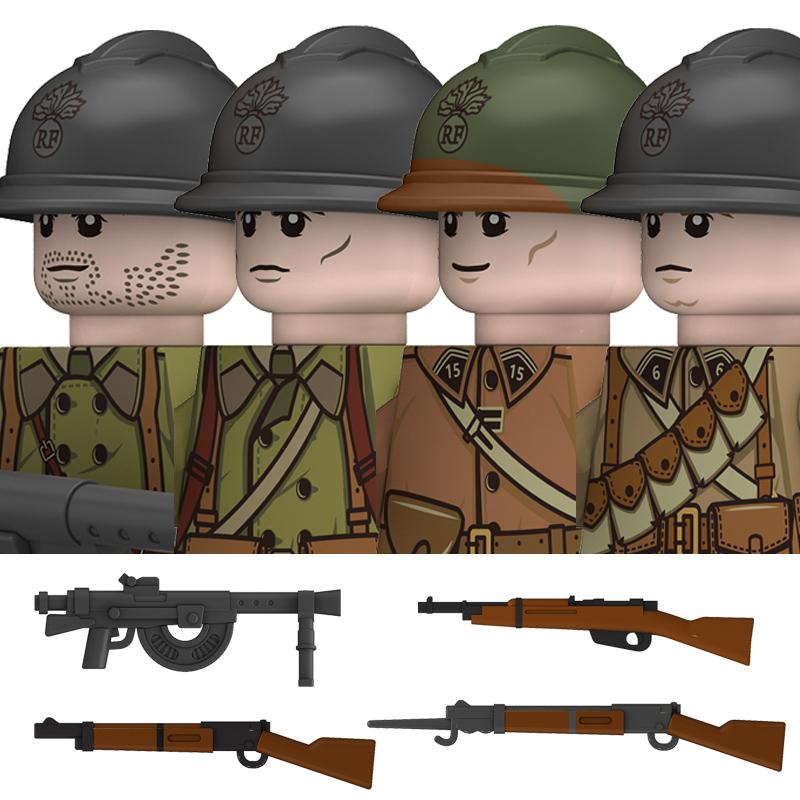 Ungiftige Militär-Zweiter Weltkrieg Deutsche Marine Panzer Truppen Bausteine USA 101. Großbritannien Sowjetunion Soldaten Infanterie Waffen Steine Spielzeug Kinder