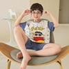 Boys Cotton Pajama Set Short Sleeve Shorts Sleepwear Kids 8-14 Years Cartoon Print Comfortable Home Wear