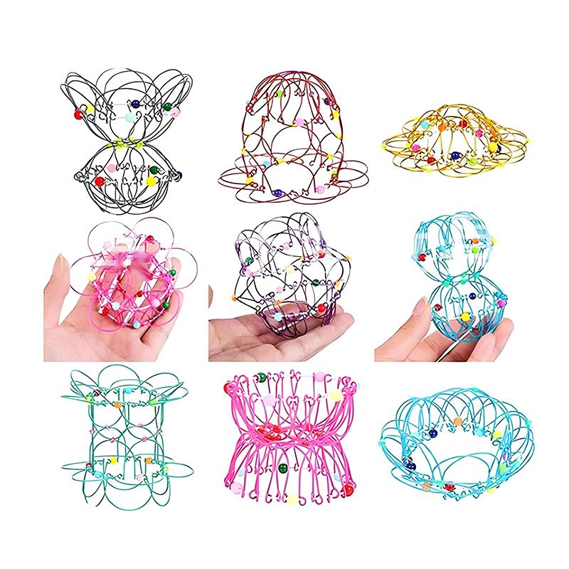Mandala Flower Basket Toy Flexible Iron Basket Creative Handmade Magic Loop Wire Fidget Sensory Toy For Kid Christmas Party Gift