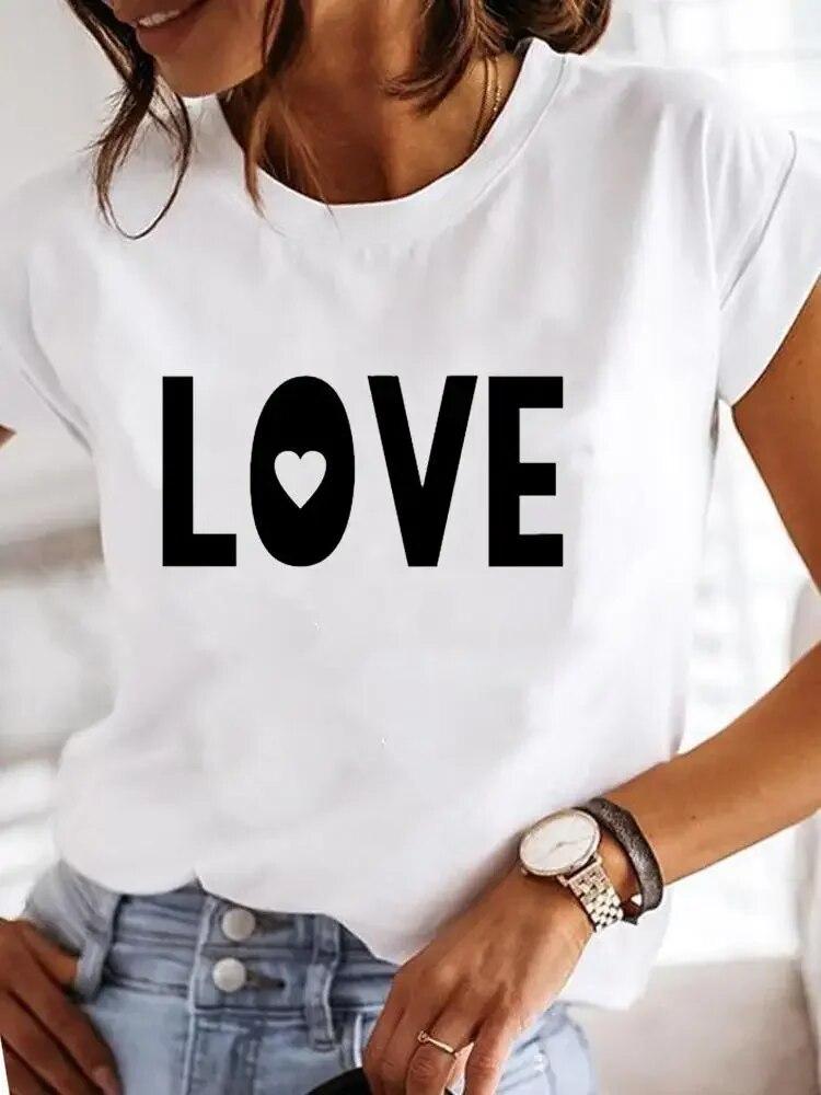 Clothes Ladies Summer T Clothing Print Fashion Casual T-shirts Letter 90s Trend Cute Short Sleeve Women FeUnisex Graphic Tee