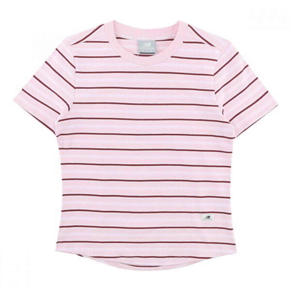 New Balance Women EssenTial FiTTed STripe T shirT Nbneg2w442 S(85)
