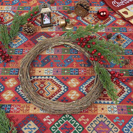 50 Pcs Christmas Artificial Picks Fake Greenery Pine Branches Faux Red Berry Stems for DIY Christmas Garland Wreath Flower Arrangement Decoration