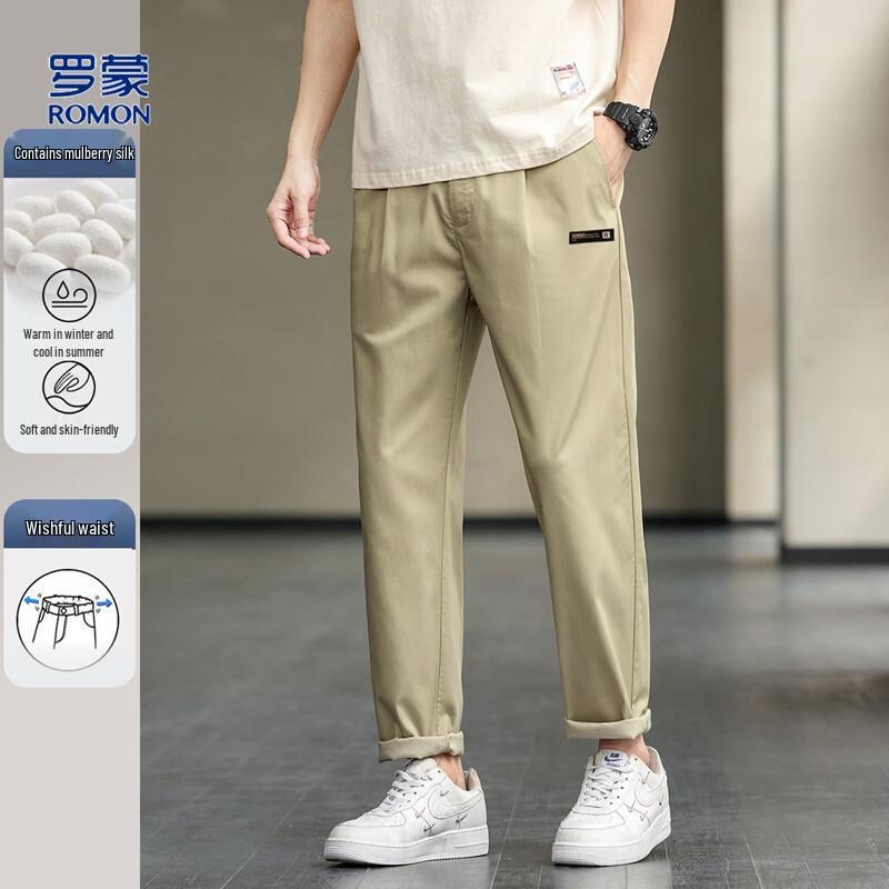 

Мужские повседневные брюки прямого кроя из смесового шелка Romon XL