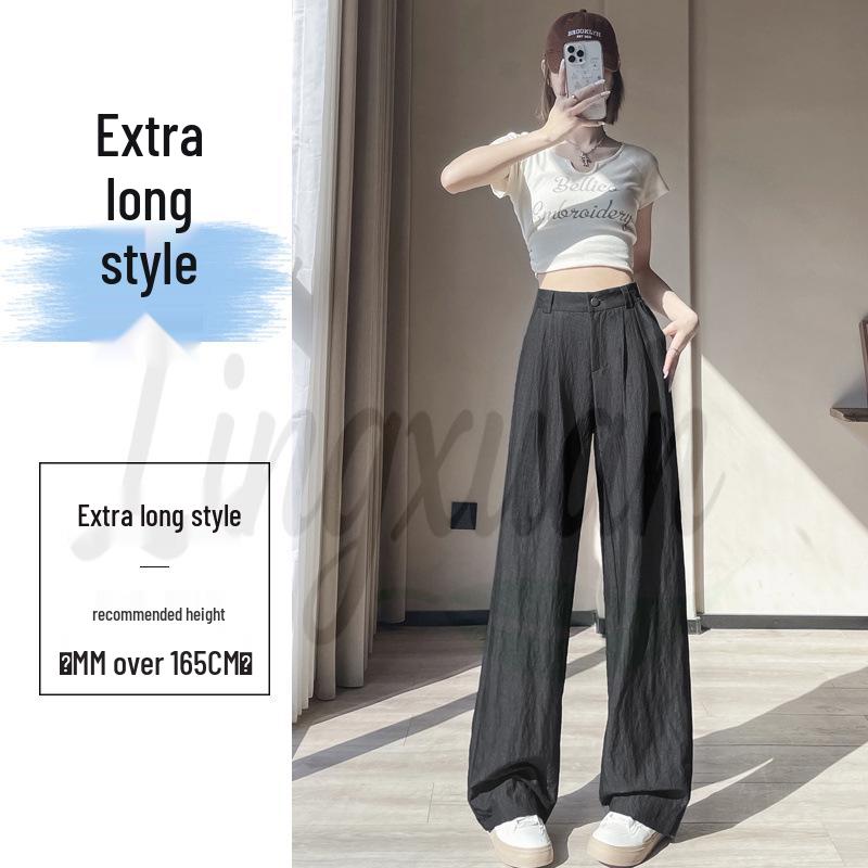 Women s High Waist Dark Blue Tencel Denim Jeans, 2026 Spring/Summer Fashion, Straight Leg, Loose Wide Leg Pants XL